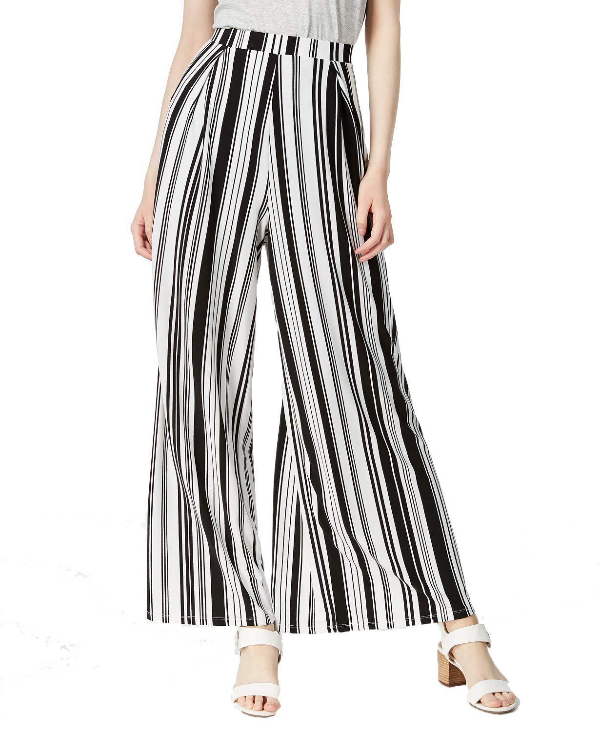 Bar III Women's Striped Wide Leg Pants for Work & Casual Wear