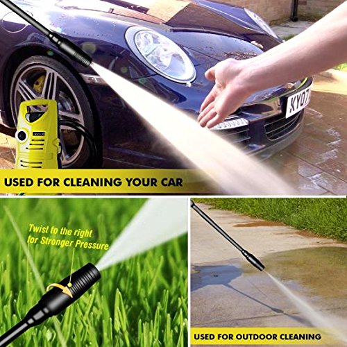 SereneLife AZSLPRWAS23 Electric High Pressure Power Washer - 2000 PSI, 1.4 GPM, Yellow - Ideal for Cleaning Driveways, Decks, Patios, Cars & Outdoor Equipment
