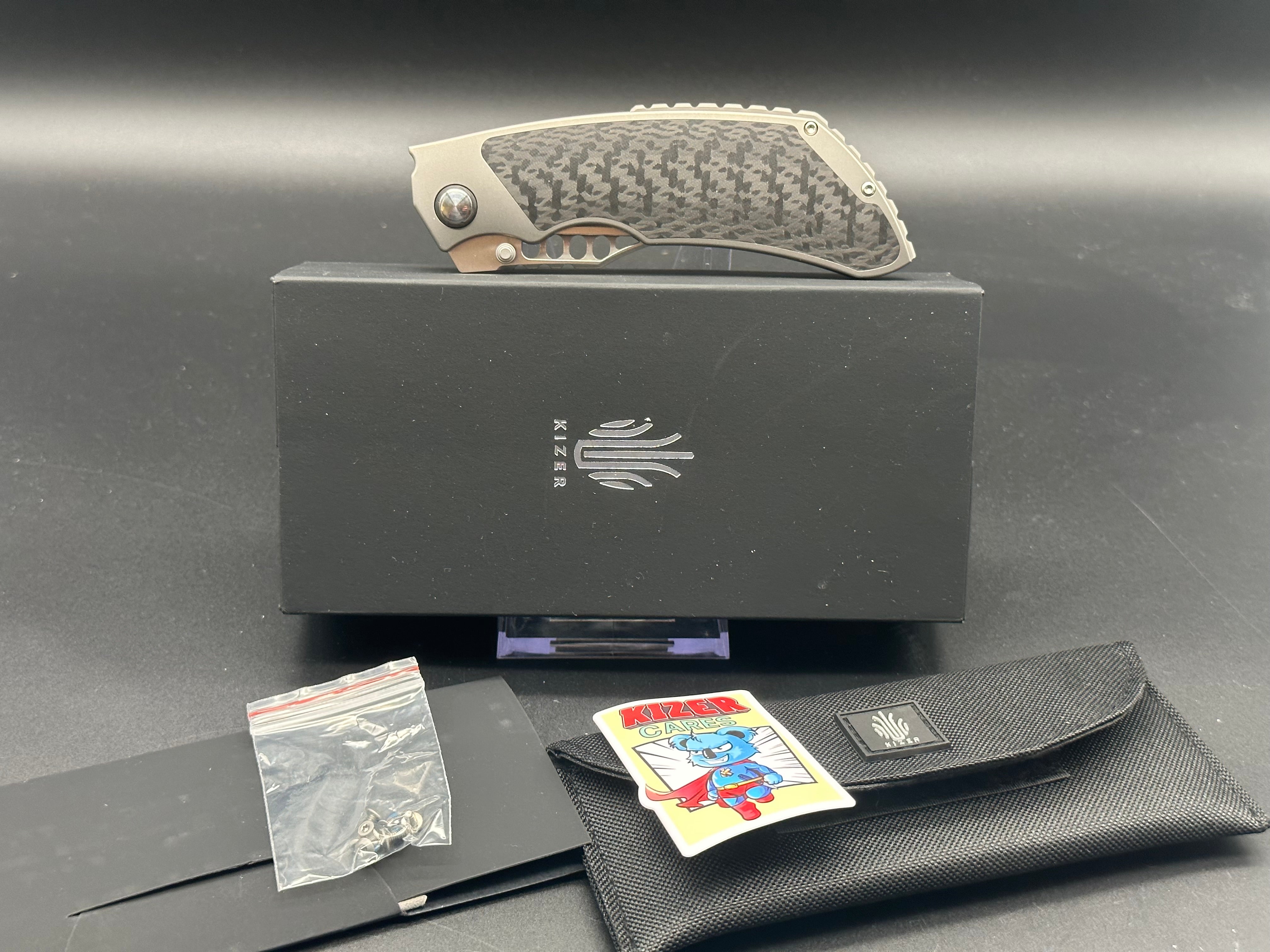 KIZER James Lowe Huntsmen Folding Pocket Knife - Premium EDC Tactical Knife for Camping, Hiking, and Outdoor Survival Gear