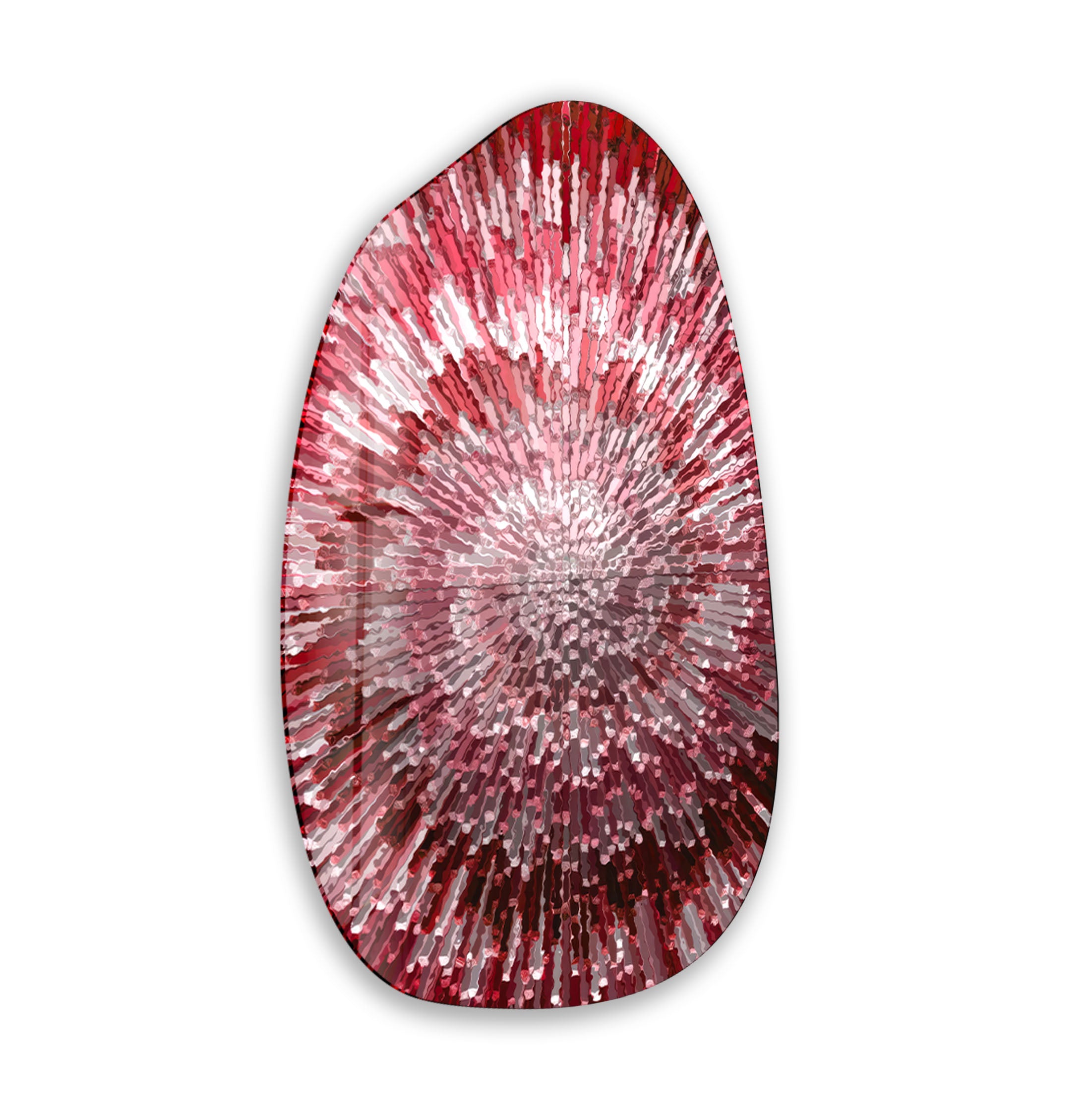 Abstract Red Lines Aesthetic Glass Wall Art - Modern Home Decor for Living Room, Bedroom & Office - Shatterproof Tempered Glass Hanging Artwork