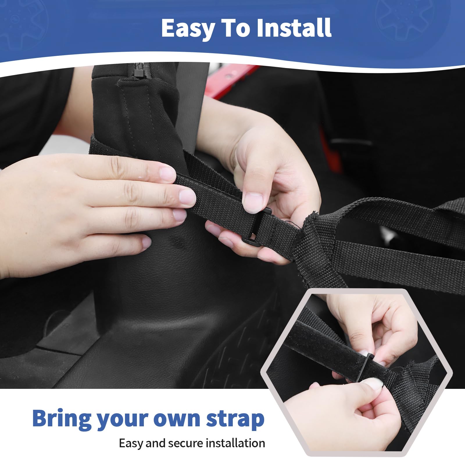 Jeep Wrangler JKU Cargo Net - Heavy Duty Black Rear Storage Restraint System for 2007-2017 4-Door Models (3-Piece Set) | Perfect for Off-Road Adventures, Camping Gear Organization & Vehicle Storage Solutions