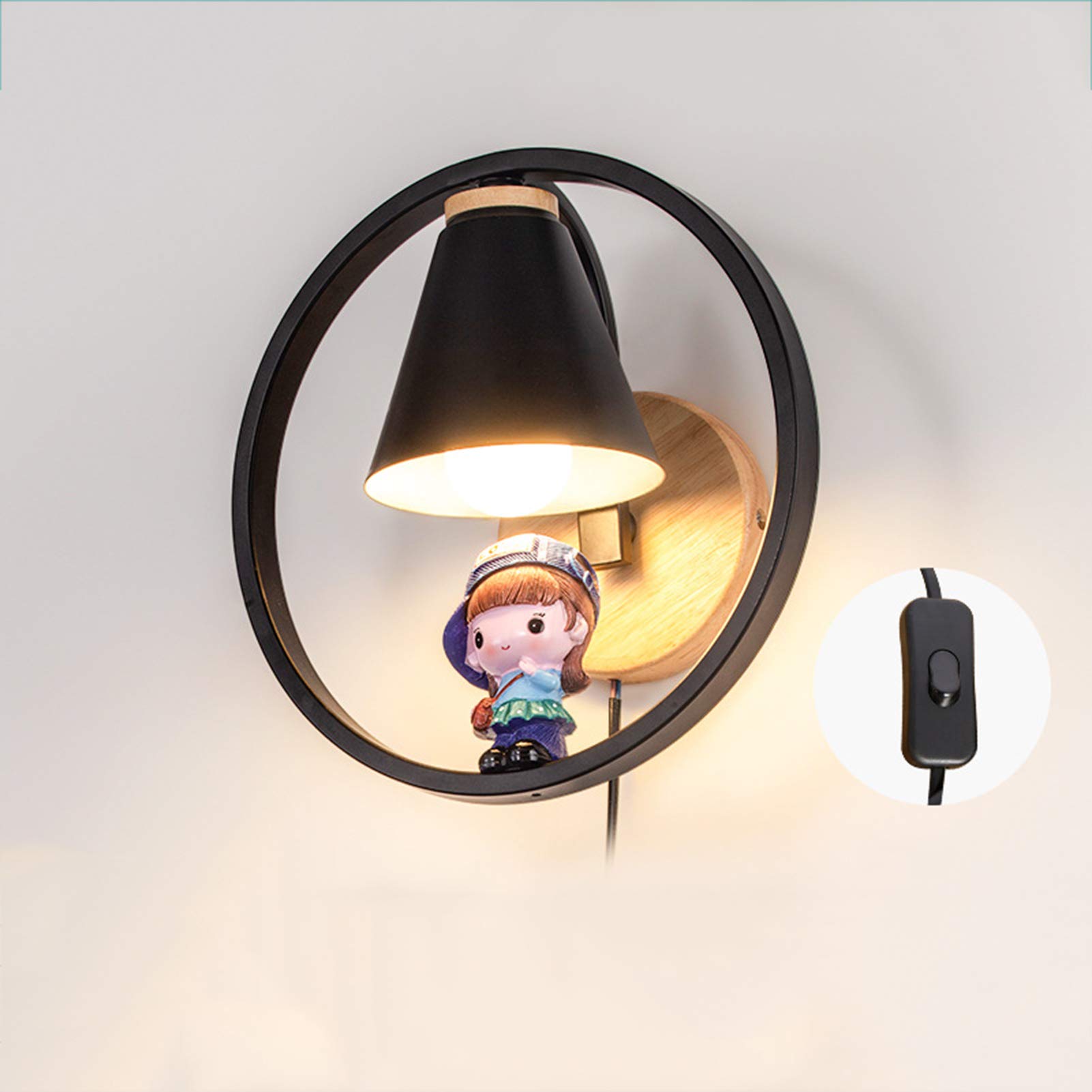Nordic Style Izzya Child Wall Lamp - Cute Doll Night Light for Kids Room Decor, Warm & Romantic Cartoon Girl/Boy Bedside Wall Light - Perfect for Nursery, Bedroom, Playroom Lighting