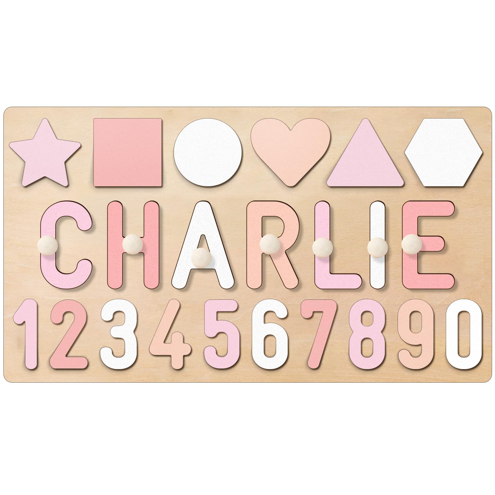 Custom Name Puzzle for Toddlers 1-3 Years - Personalized Wooden Learning Toy with Engraved Text | Easter Basket Stuffers, 1st Birthday Gift for Boys & Girls | Educational Baby Toy for Name Recognition & Early Learning - Perfect for Playtime, Nursery Decor & Holiday Gifting
