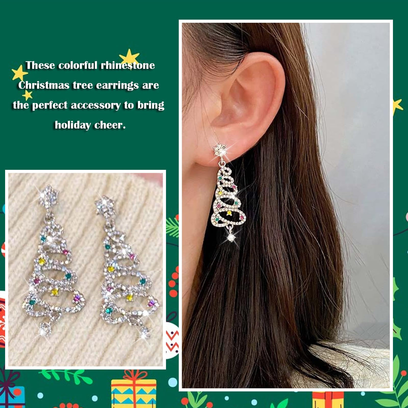 Festive Christmas Earrings for Women - Cute Holiday Drop Dangle Earrings with Bow, Tree, Snowflake & Santa Claus Designs - Perfect for Xmas Parties, Gift Giving & Seasonal Decorations