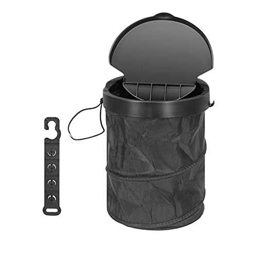FYY Collapsible Pop-Up Car Trash Can with Lid - Waterproof Portable Car Garbage Bin, Hanging Hook Storage Bag for Vehicle Organization - Perfect for Road Trips, Commuting & Keeping Your Car Clean
