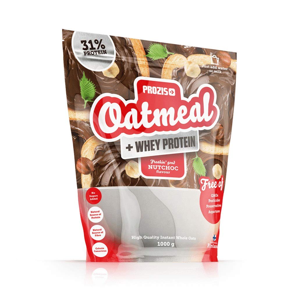 Prozis Whey Protein Oatmeal - NutChoc Flavor, 1000g | High-Protein Breakfast & Post-Workout Meal for Athletes & Fitness Enthusiasts