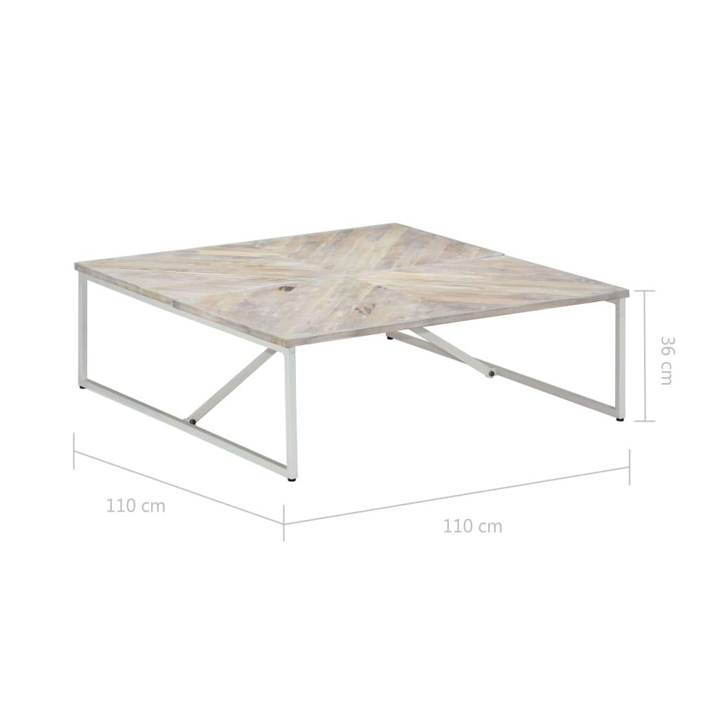 FAMIROSA Solid Mango Wood Coffee Table 43x43x14 - Living Room Centerpiece