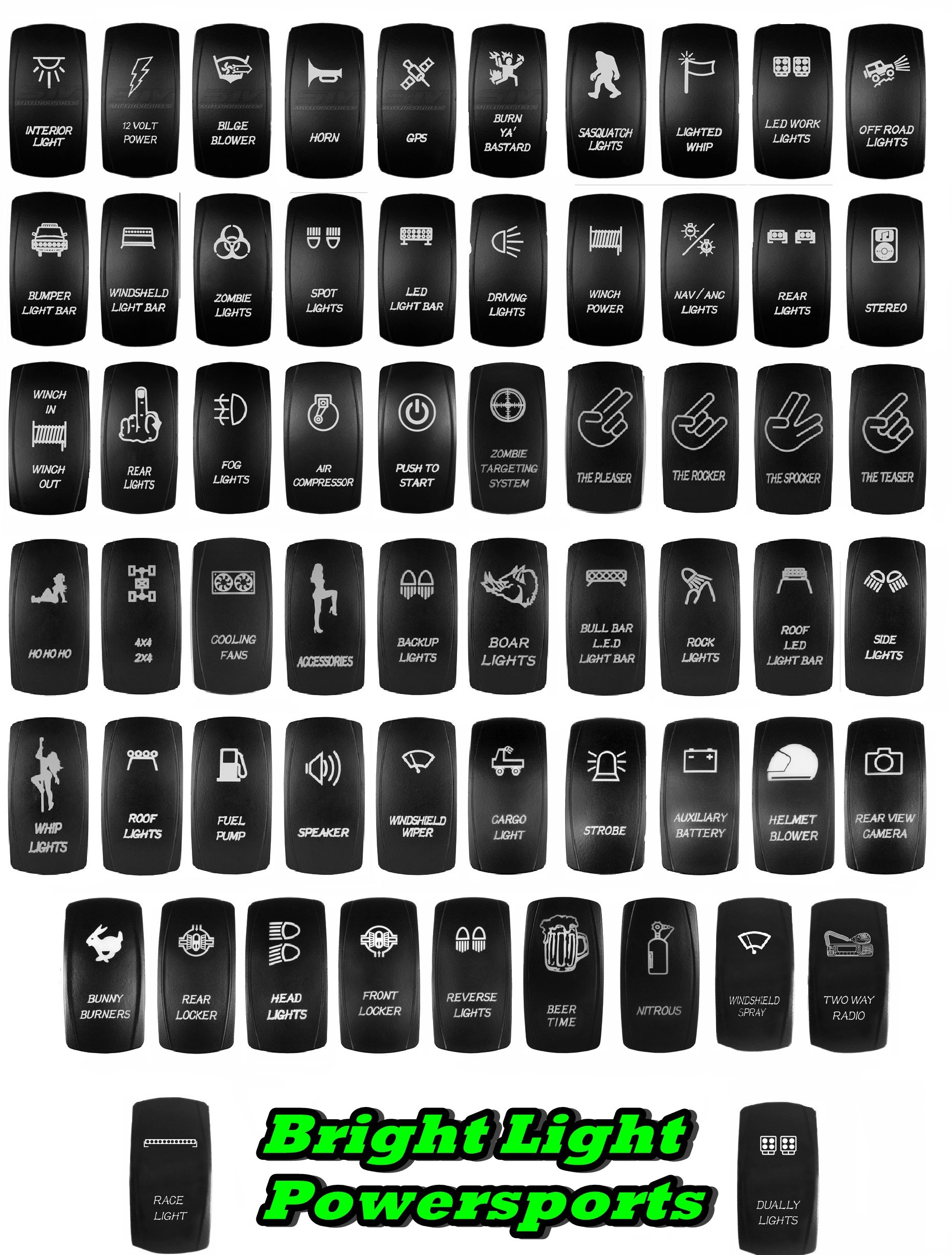 Universal 12V Laser Rocker Switch with GPS - On/Off Toggle for Cars, Boats & RVs - Durable White Power Switch for Marine, Automotive & Off-Road Vehicles