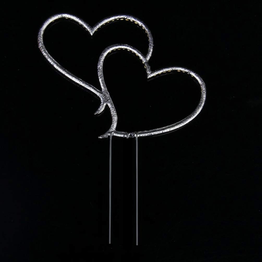 Alipis Heart Cake Decorations - Crystal Rhinestones Wedding Cake Topper Set for Romantic Birthday & Anniversary Cakes - Includes Gold/Silver Decor, Paper Cups & Happy Birthday Signs - Perfect for Wedding, Bridal Shower, Baby Shower & Special Occasion Desserts
