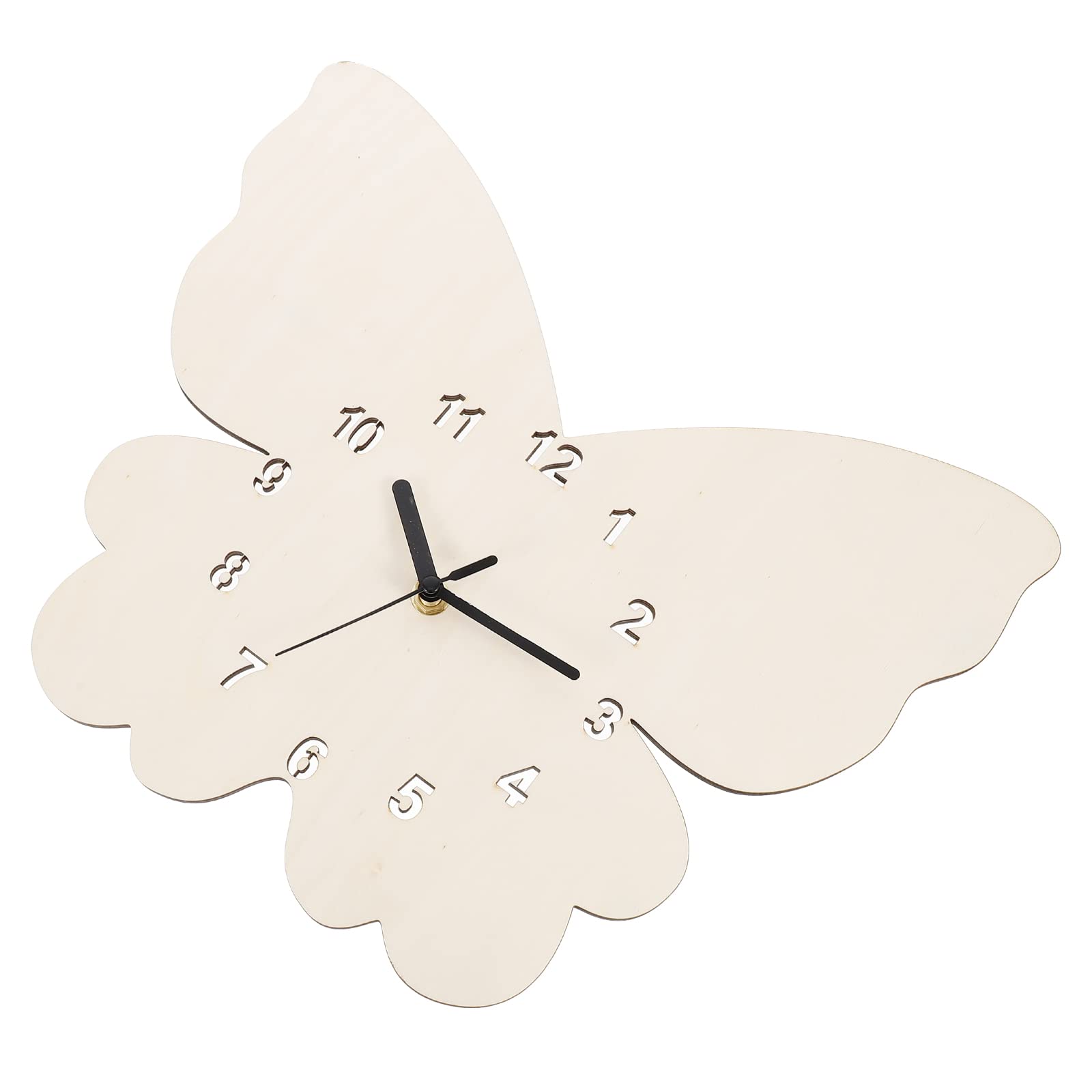 Homoyoyo Basswood Butterfly Wall Clock - Silent Non-Ticking Home Decor for Living Room, Bedroom & Office - Nature-Inspired Wooden Hanging Decoration