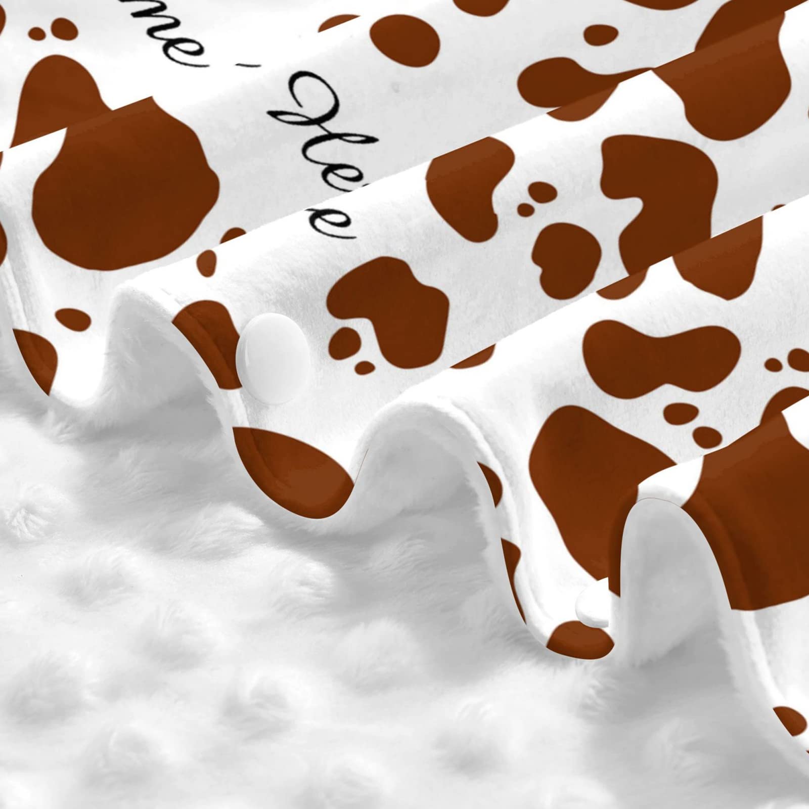 Personalized Brown Cow Print Baby Car Seat Canopy with Name - Custom Multi-Use Blanket for Boys & Girls - Soft Minky Nursing Cover for Strollers & Newborns - Perfect for Breastfeeding, Travel & Outdoor Protection