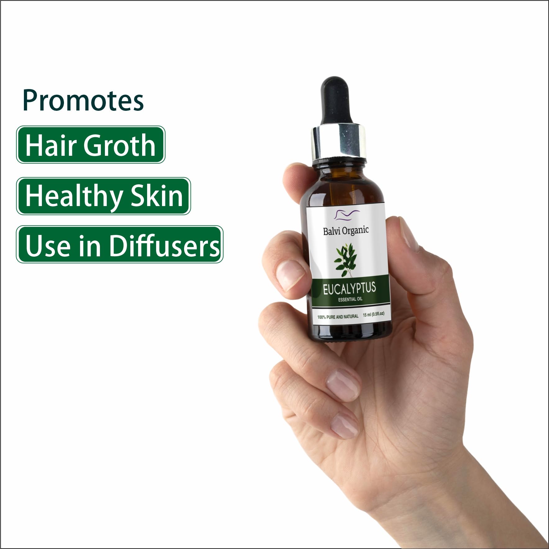 100% Pure Eucalyptus Essential Oil for Hair Growth, Steam Inhalation & Aromatherapy | Undiluted Natural Nilgiri Oil for Skin Care, Muscle Relaxation | 15ml (2 Pack) | Perfect for Diffusers, Massage & Home Spa