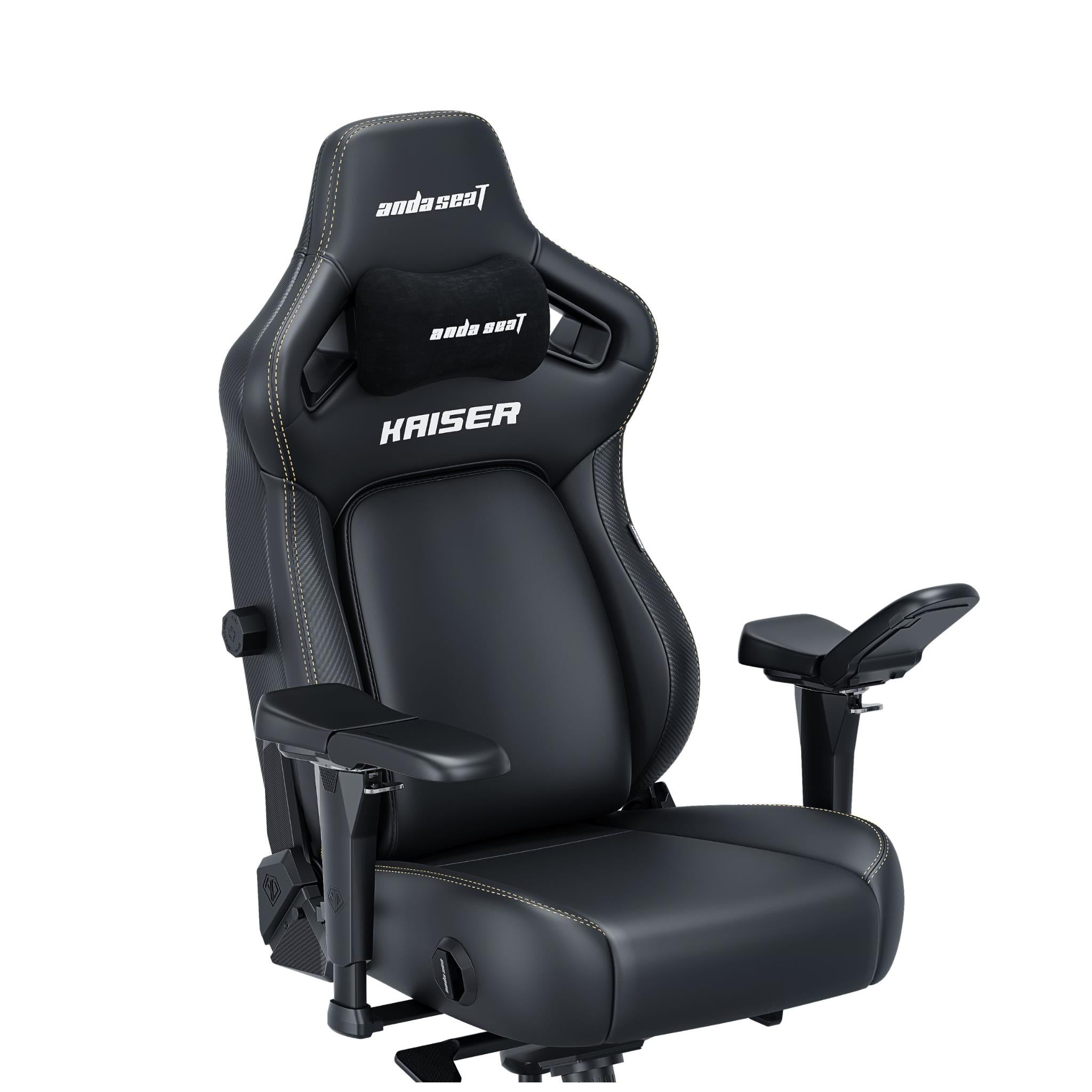 Anda Seat Kaiser 4 Series Premium Gaming Chair - Ergonomic Office & Racing Style Computer Chair with Adjustable Lumbar Support - Large Size in Elegant Black - Perfect for Gamers, Streamers & Home Office Workers