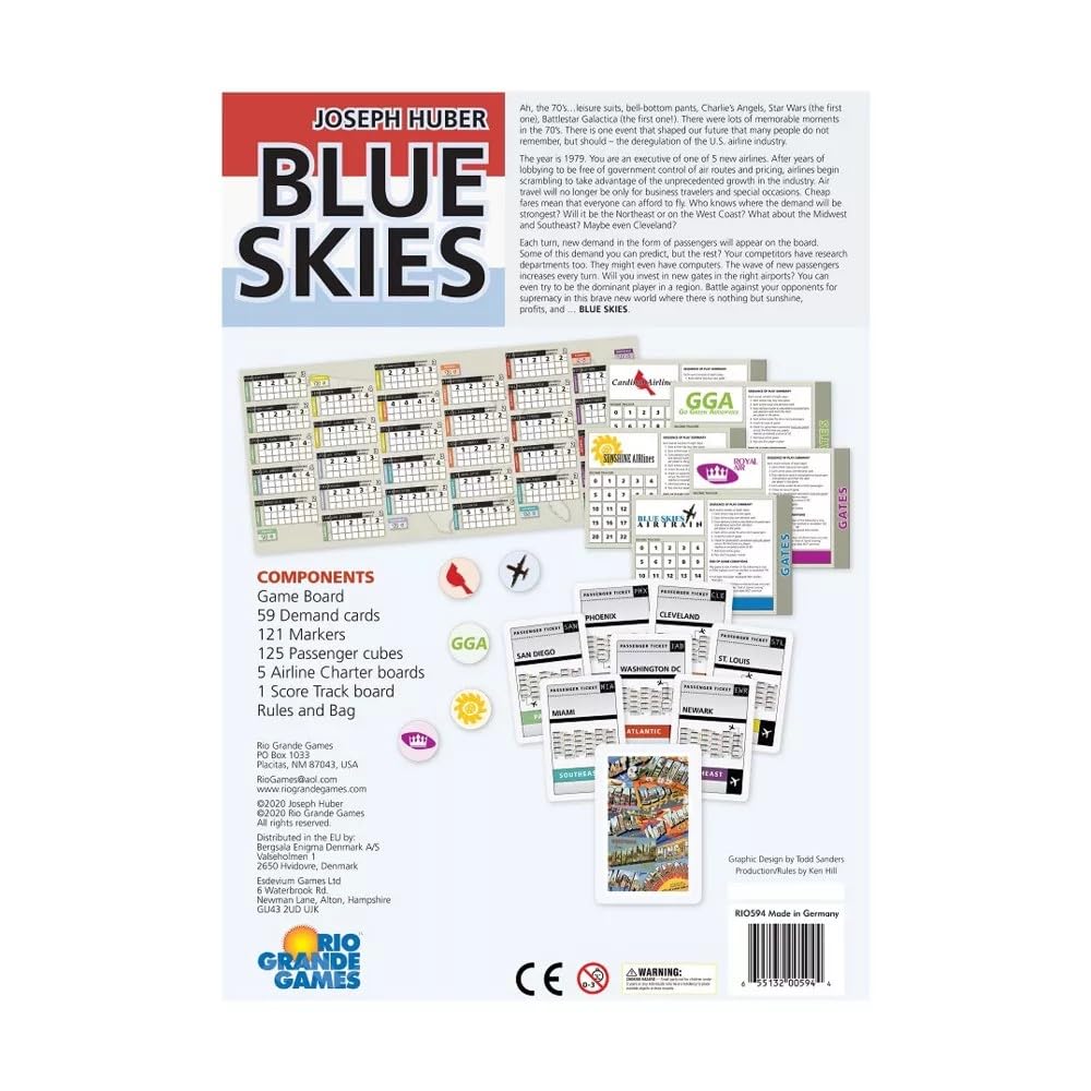 Rio Grande Games Blue Skies - Award-Winning Board Game for Family & Friends | Perfect for Game Nights, Parties & Travel Entertainment