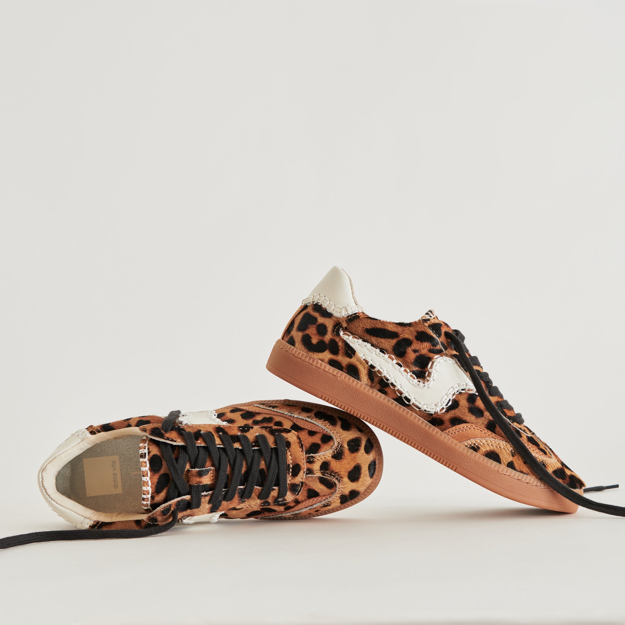 Notice Stitch Sneakers - DK Leopard Calf Hair Women's Fashion Shoes for Casual Wear & Street Style