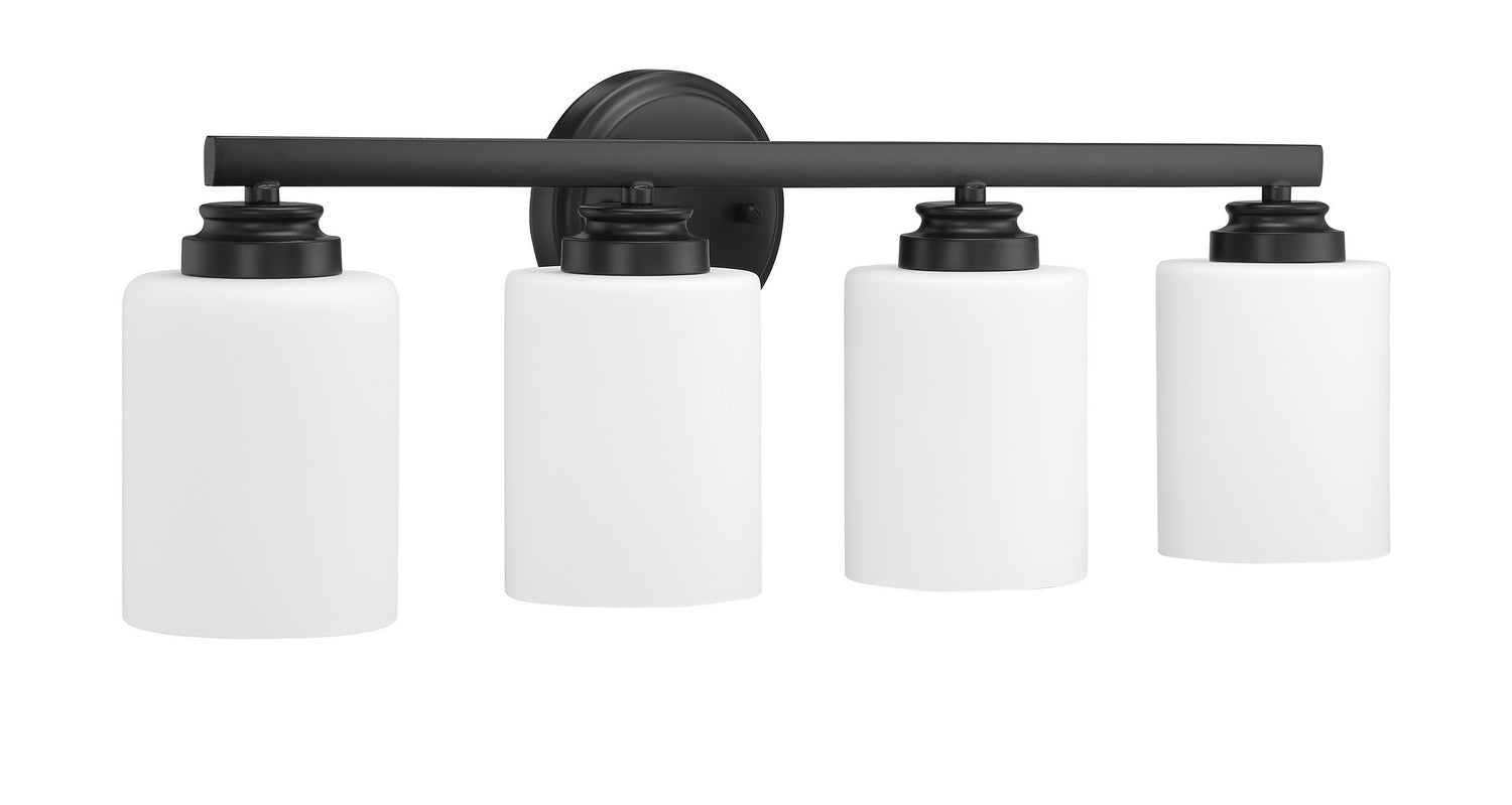 Bolden 4-Light Bathroom Vanity Light Fixture in Flat Black - Perfect for Modern Bathroom & Dressing Room Lighting