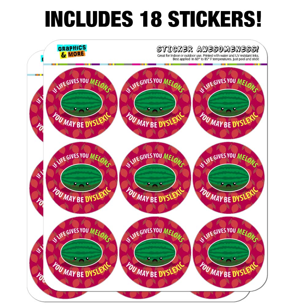 Dyslexic Funny Planner Stickers - If Life Gives You Melons Crafting Decals for Scrapbooking, Bullet Journals & DIY Projects | Cute Calendar Accessories for Planners, Notebooks & Office Decor