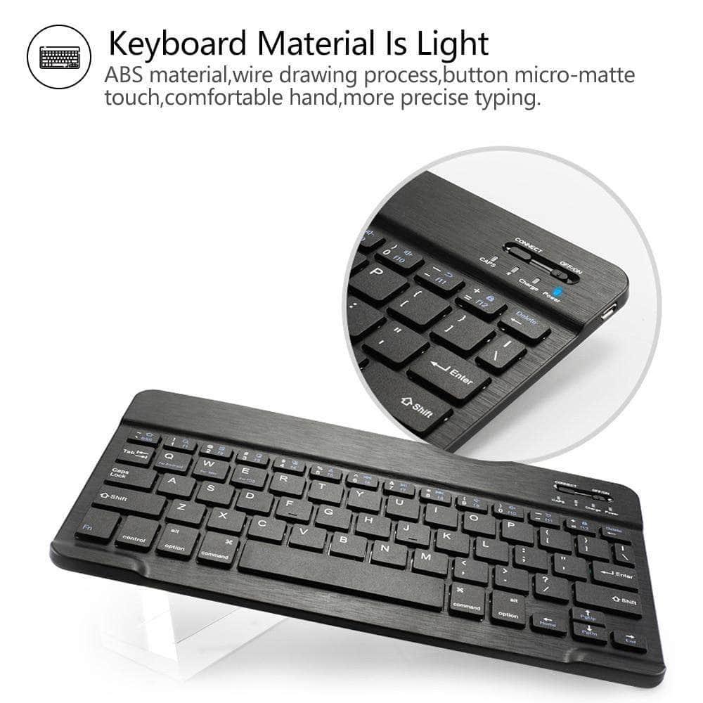 iPad 10.2 2019/2020 (7th & 8th Gen) Premium PU Leather Keyboard Case with Wireless Bluetooth & Apple Pencil Holder - Perfect for Work, Study & Travel