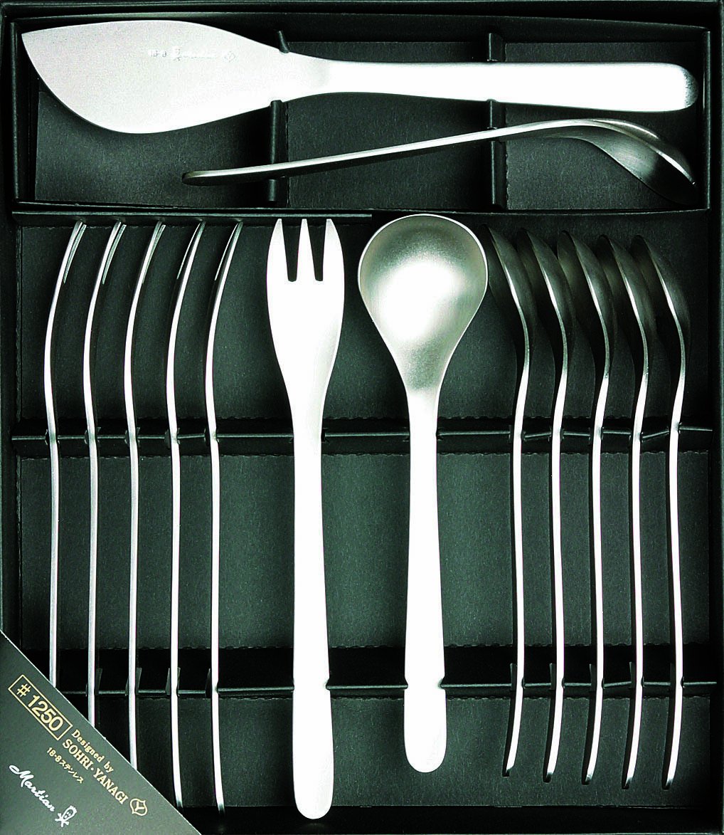 Sori Yanagi 14-Piece Stainless Steel Fruit Forks and Spoons Set - Elegant Cutlery for Fruit Salads, Desserts, and Party Serving | Durable & Dishwasher Safe