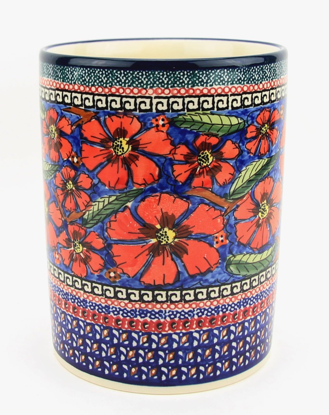 Handmade Polish Pottery Kitchen Utensil Holder - Large 7