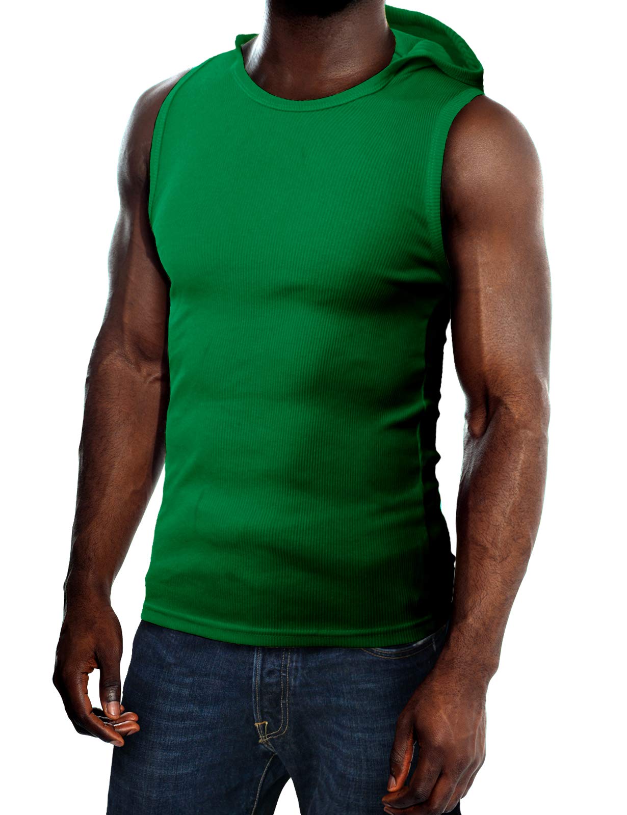 H2H Men's Slim Fit Hoodie Tank Top - Sleeveless Gym Workout Shirt for Running & Training | Casual Streetwear Style