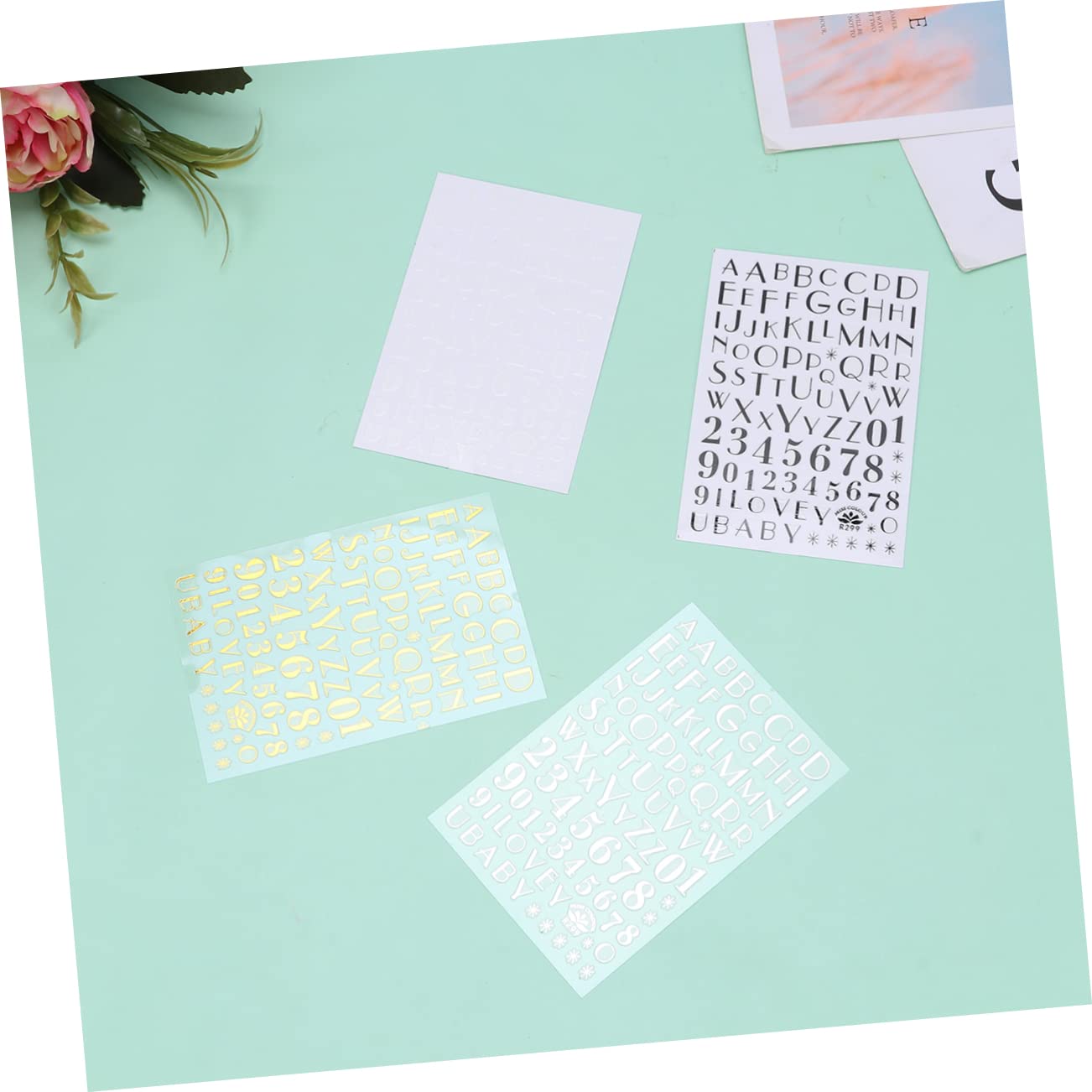 Minkissy 8pcs Alphabet Letter Stickers for Nail Art - 3D Nail Decals, Manicure Stickers, Nail Art Decoration - Perfect for DIY Nails, Salon Designs, and Creative Nail Art Projects