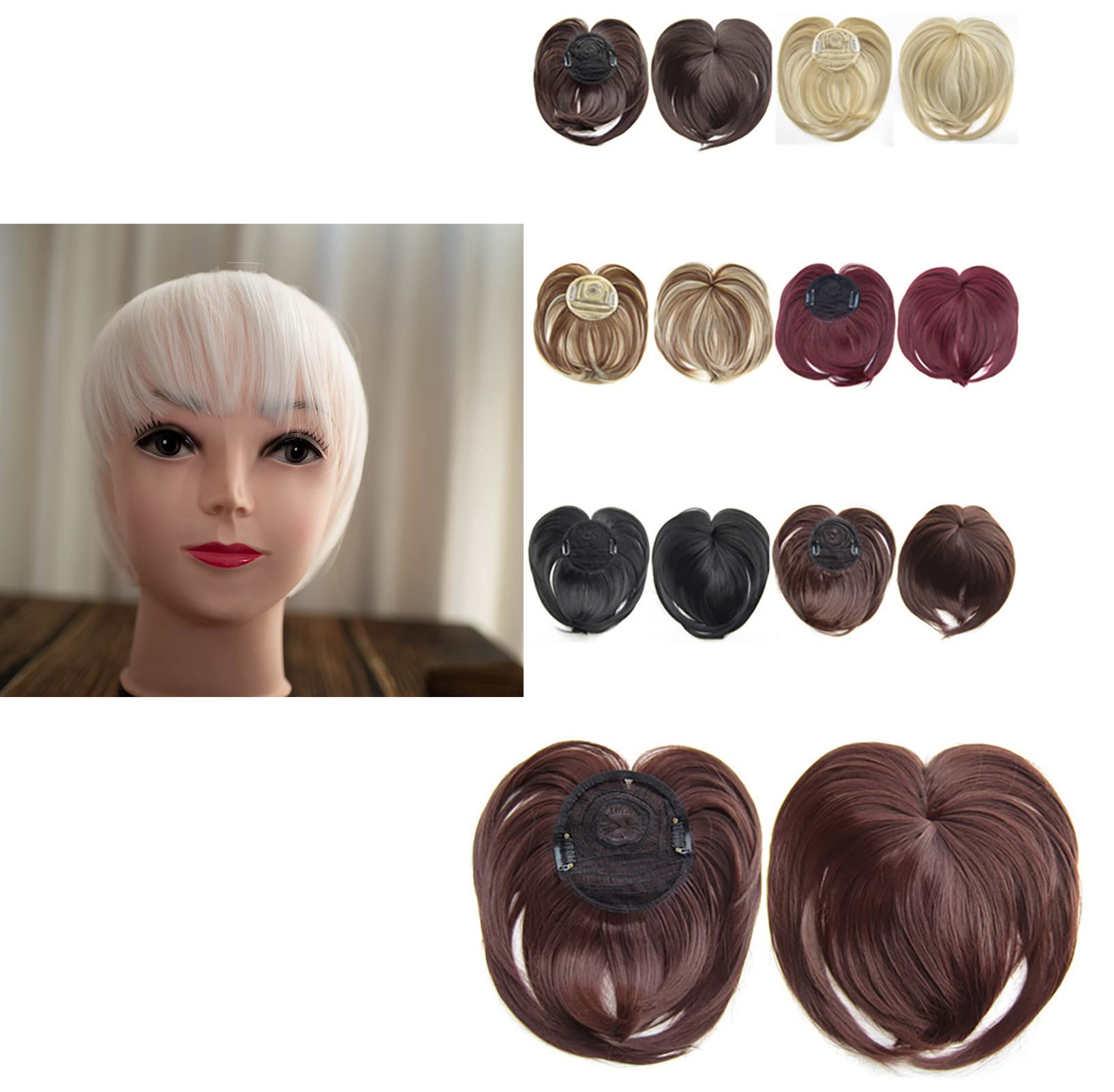 Fashionable Clip-In Bangs Hair Topper for Women - Silky Soft Clip-On Fringe Wig for Instant Volume & Style - Perfect for Daily Wear, Cosplay & Hair Loss Solutions