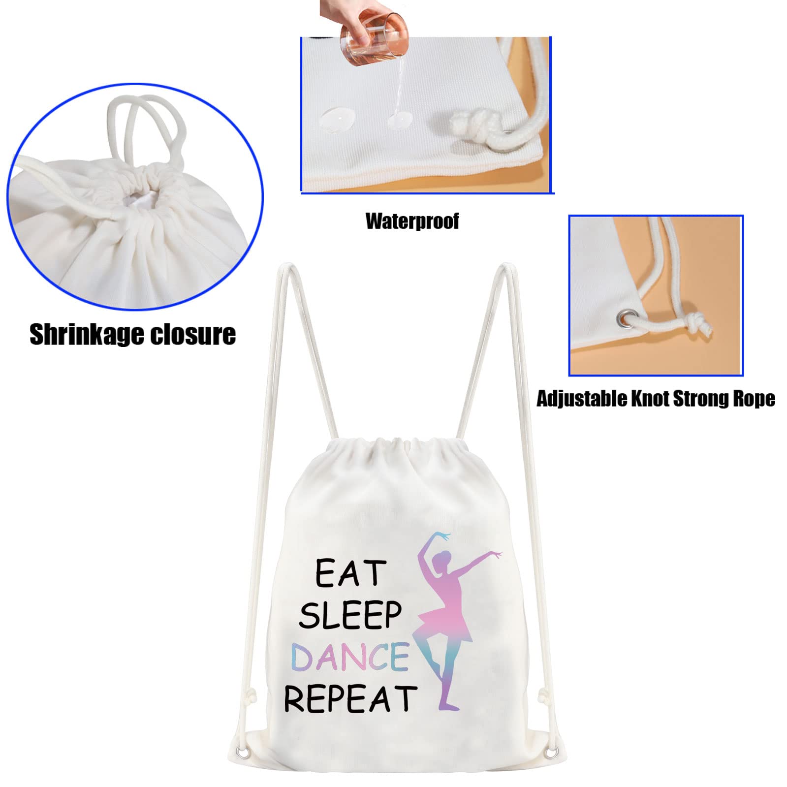 JYTAPP Dance Bags - Lightweight Ballet Drawstring Backpacks for Dancers, Perfect for Eat Sleep Dance Enthusiasts, Ideal for Dance Classes, Rehearsals, and Performances
