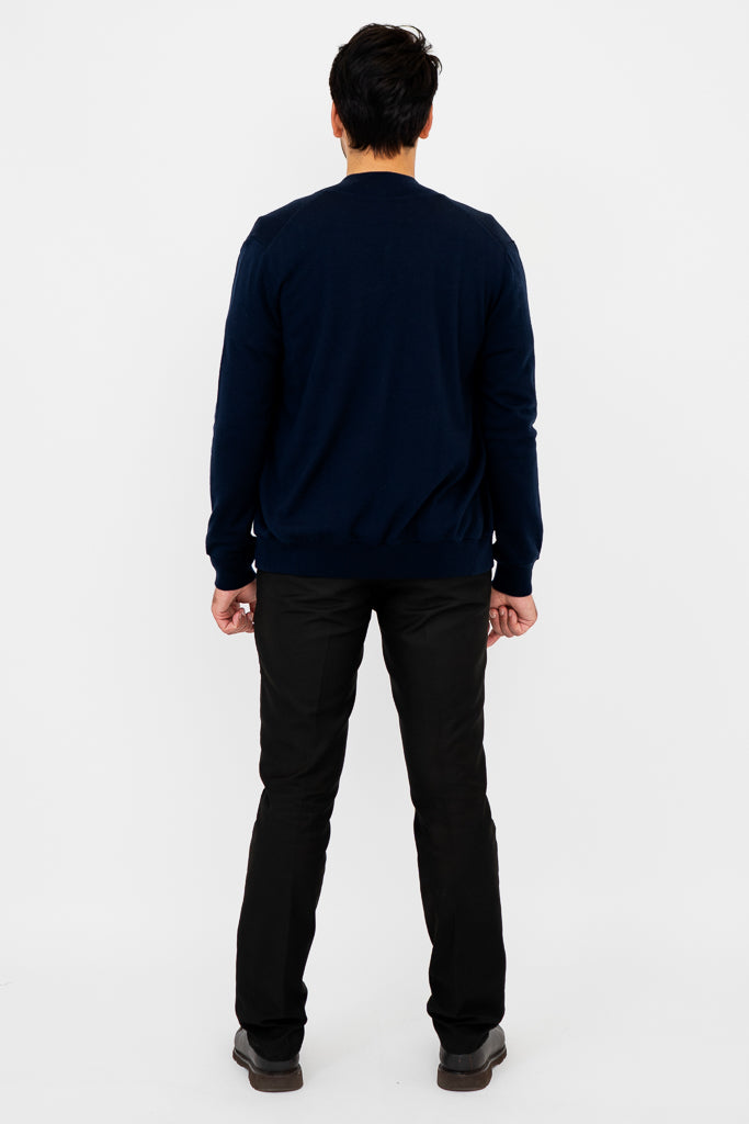 Premium Merino Wool Joey Sweater for Men & Women - Soft Navy Blue Pullover - Perfect for Casual Wear, Office & Outdoor Activities