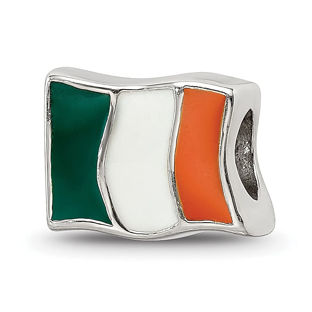 925 Sterling Silver Ireland Flag Charm Bead for Bracelet - Enameled Travel Jewelry Gift for Women - Perfect for St. Patrick's Day, Irish Pride & Travel Accessories