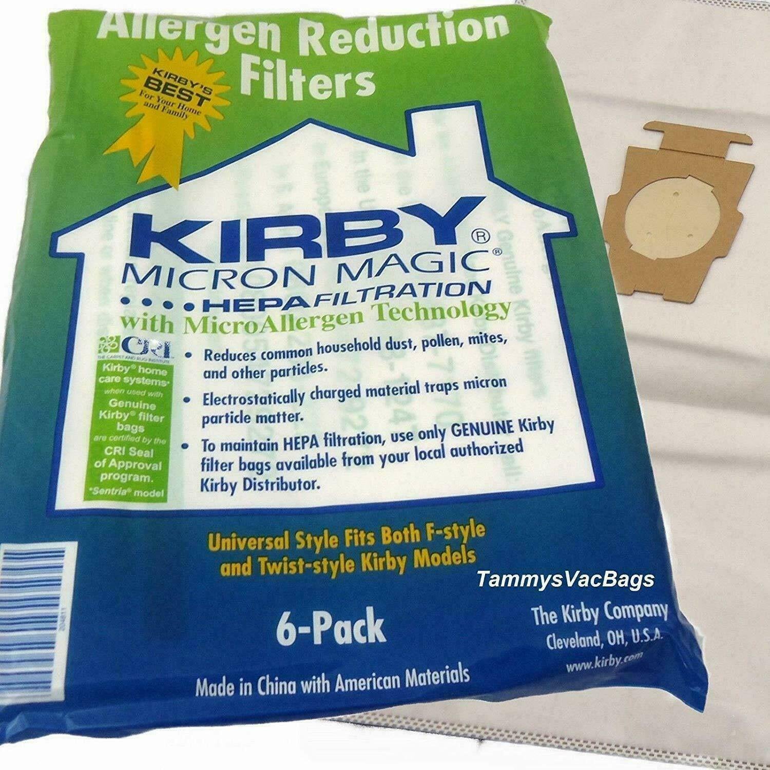 Genuine Kirby 204811 HEPA Filtration Vacuum Bags for Sentria Models - Dust & Allergen Protection for Home Cleaning