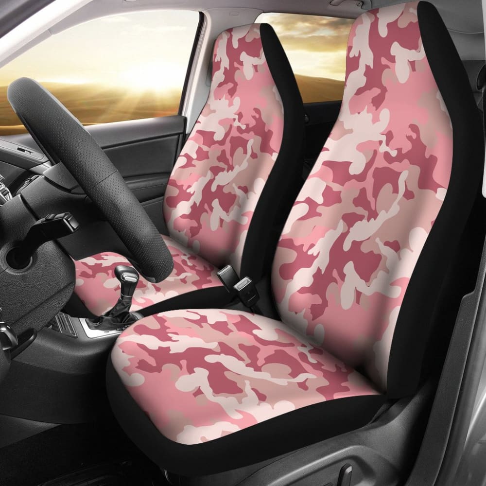 Blush Pink & Rose Camouflage Car Seat Covers Set - Universal Fit Camo Seat Protectors for Cars, Trucks & SUVs - Soft & Durable - Perfect for Daily Commute, Road Trips & Outdoor Adventures