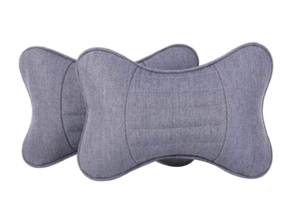 Black Temptation Auto Supplies Car Seat Headrest Pillow - Soft Neck Support Cushion for Travel & Commuting (Pair, Gray) - Perfect for Long Drives, Road Trips & Daily Comfort