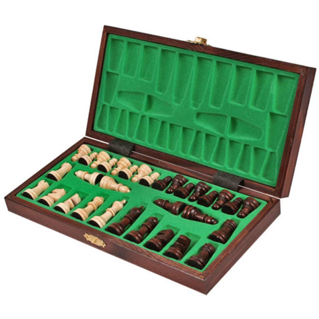 **Portable Wooden Chess Set - Handmade Solid Wood Folding Chessboard with International Chess Pieces for Kids & Students - Perfect for Travel, School, and Family Game Nights**