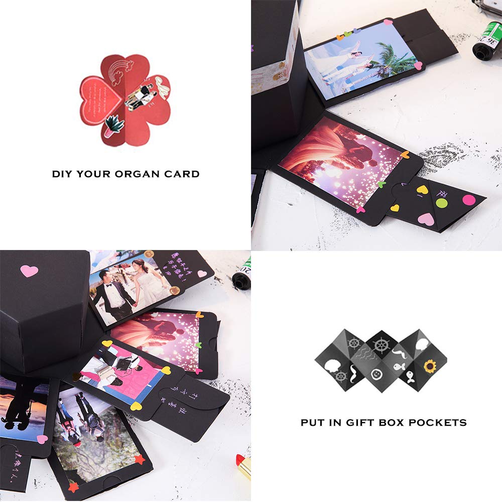 RECUTMS DIY Explosion Box Scrapbooking Kit - Handmade Photo Album Gift Set for Mother's Day, Christmas, Wedding & Memory Keepsake (6-Sided Design) | Perfect for Crafting, Scrapbooking & Special Occasion Gifts