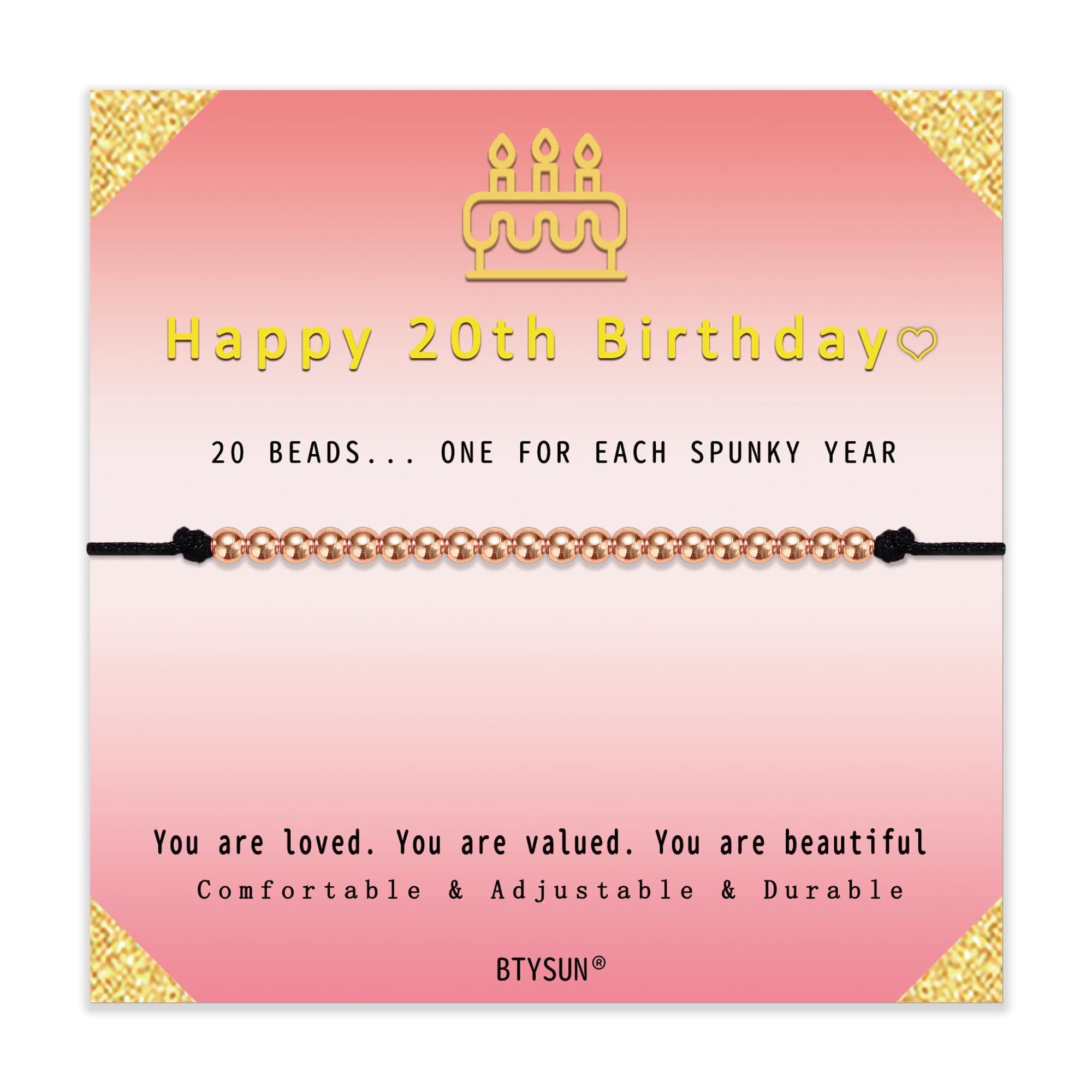 Adjustable Beaded Birthday Bracelet for Women - Silver/Gold/Rose Gold Link Strand Jewelry Gift for Daughter, Girlfriend, Wife, Sister & Best Friend - Perfect for Birthdays, Christmas & Special Occasions