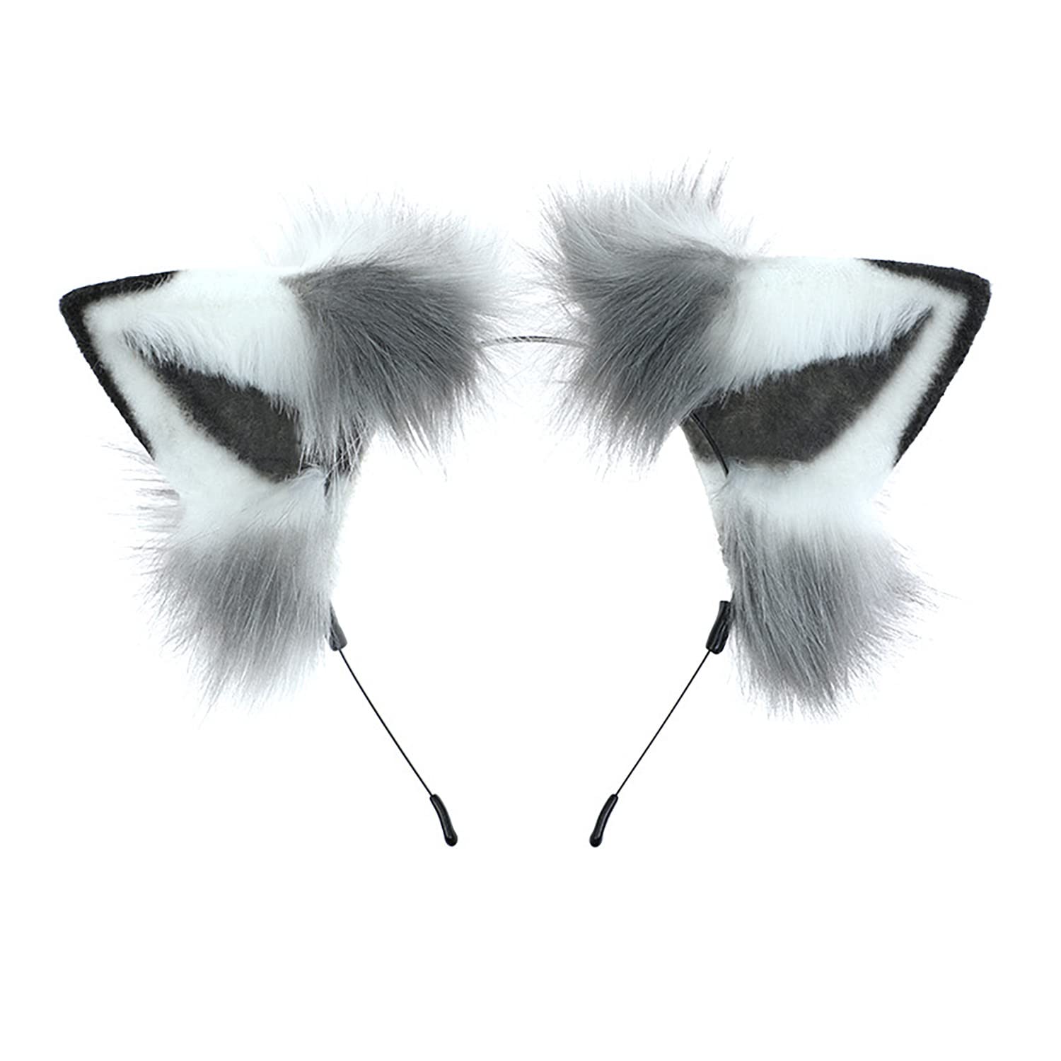 Faylay Women's Faux Fur Animal Ear Headband - Cute Dog Ear Hair Accessories for Cosplay, Halloween, Costume Parties & Daily Fashion