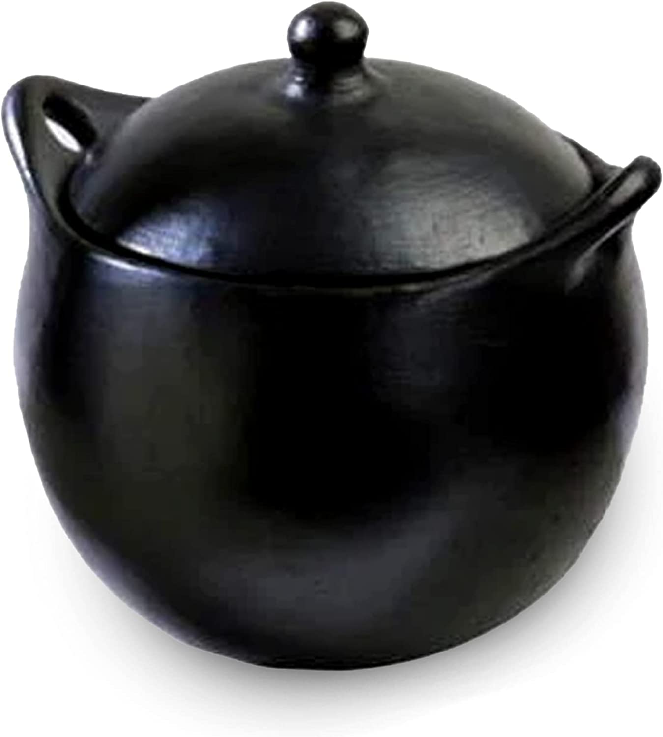 Chamba Clay Pot – Handmade Black Earthenware Cookware for Soups, Stews & Rice – 1.5-Quart Clay Cooking Pot with Lid & Handle – Durable & Versatile Kitchen Essential – Perfect for Stovetop, Oven & Serving Dishes