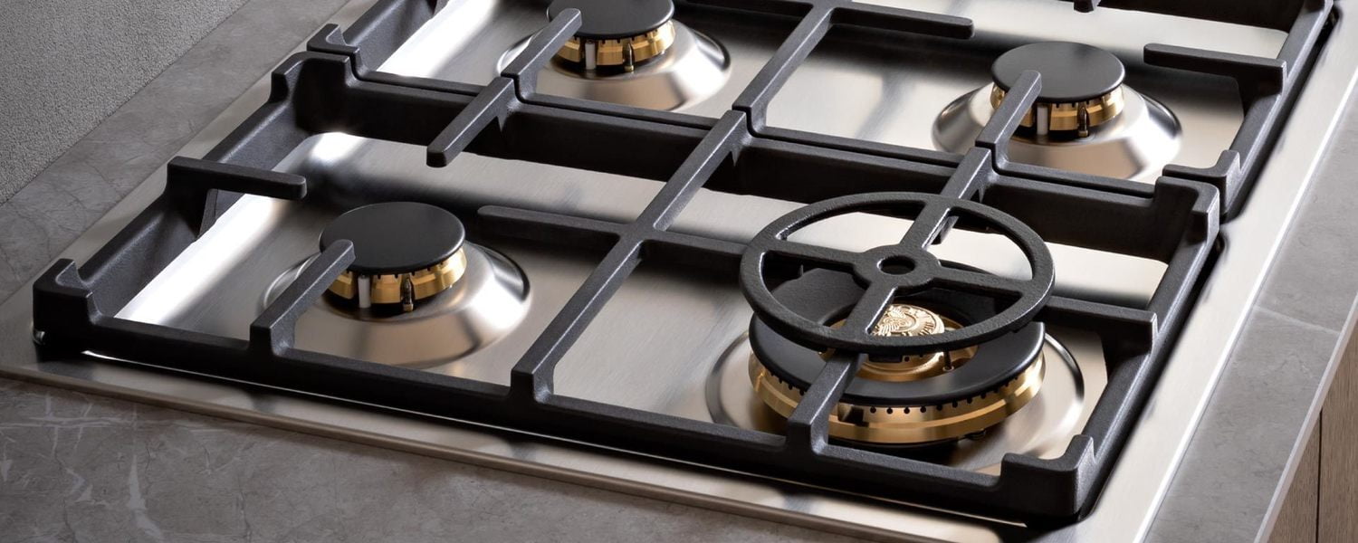 Bertazzoni MAST366QBXT 36-Inch Drop-In Gas Cooktop with 6 Brass Burners - Premium Stainless Steel for Professional Home Cooking & Entertaining
