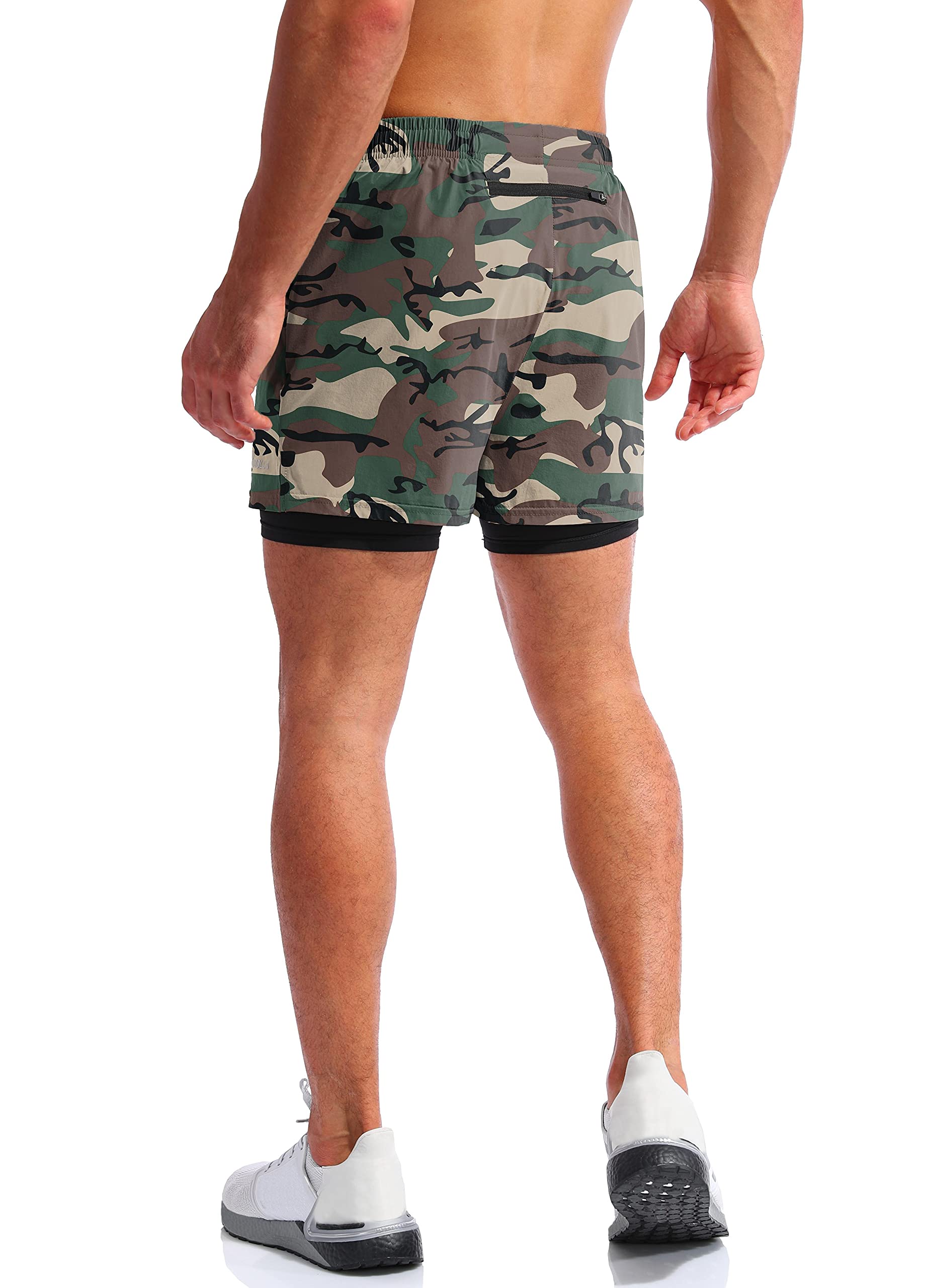 Pudolla Men's 2-in-1 Running Shorts 5