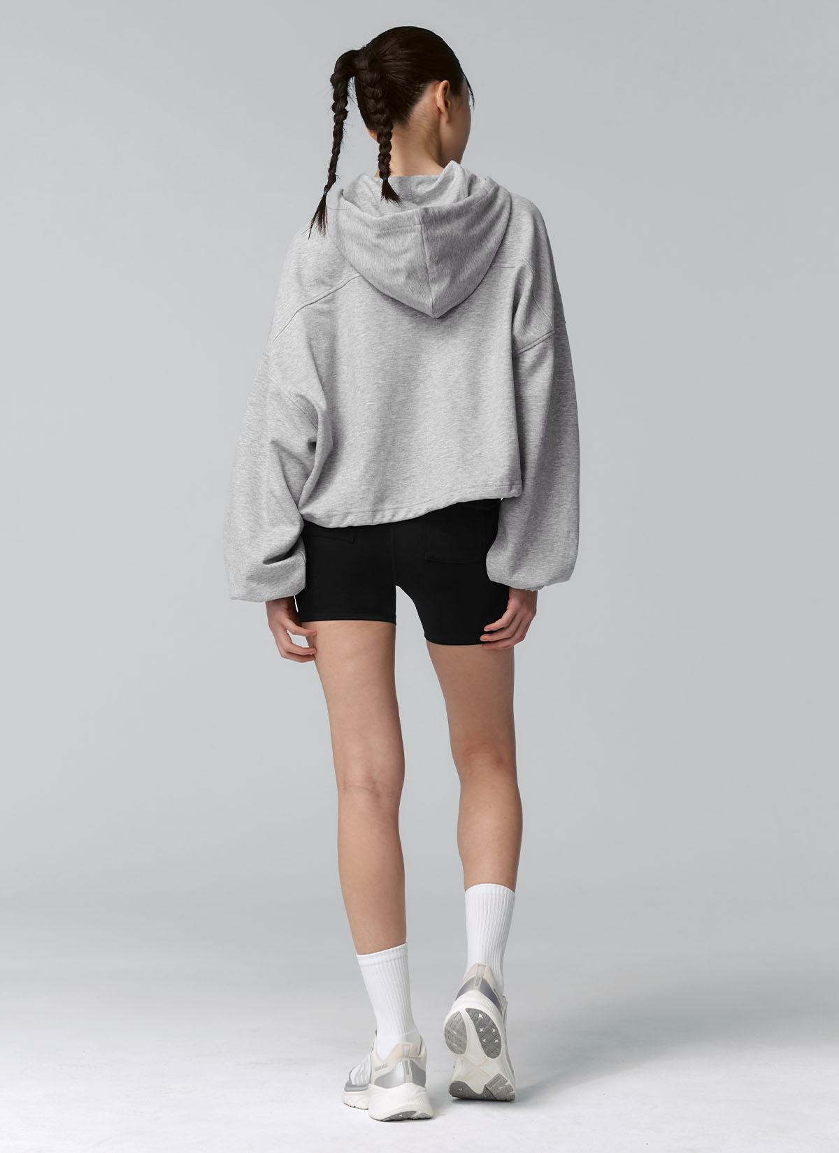 Soft Cotton Loose Fit Crop Hoodie for Women - Comfortable Oversized Pullover Sweatshirt for Casual Wear, Yoga, and Lounge