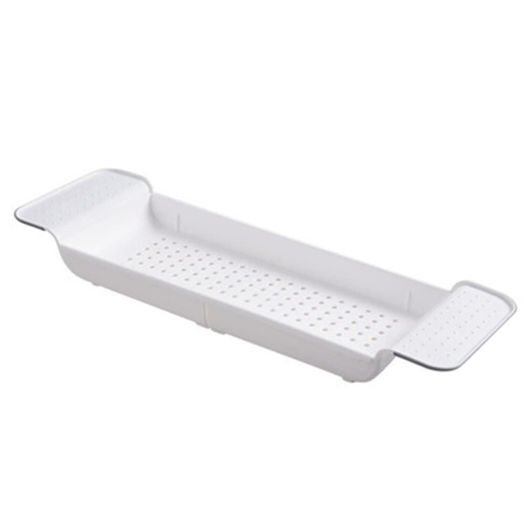 GRETD Bathtub Storage Rack - Bath Tray Shelf for Shower & Tub - Bathroom Organizer for Makeup, Towels & Essentials - White - Perfect for Relaxing Baths & Spa Days