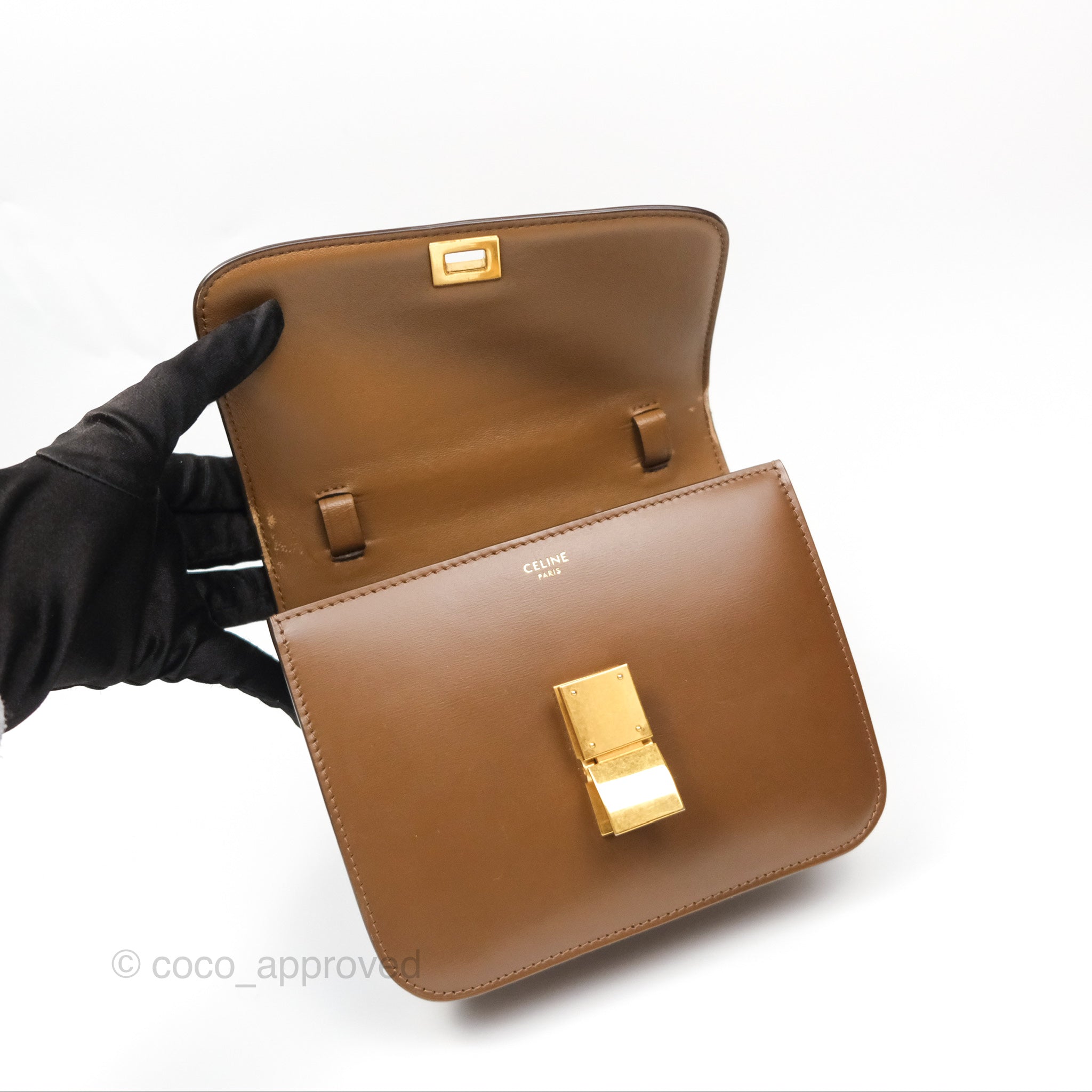 Celine Teen Classic Box Bag in Caramel Box Calfskin Leather - Perfect for Work, Travel & Everyday Luxury