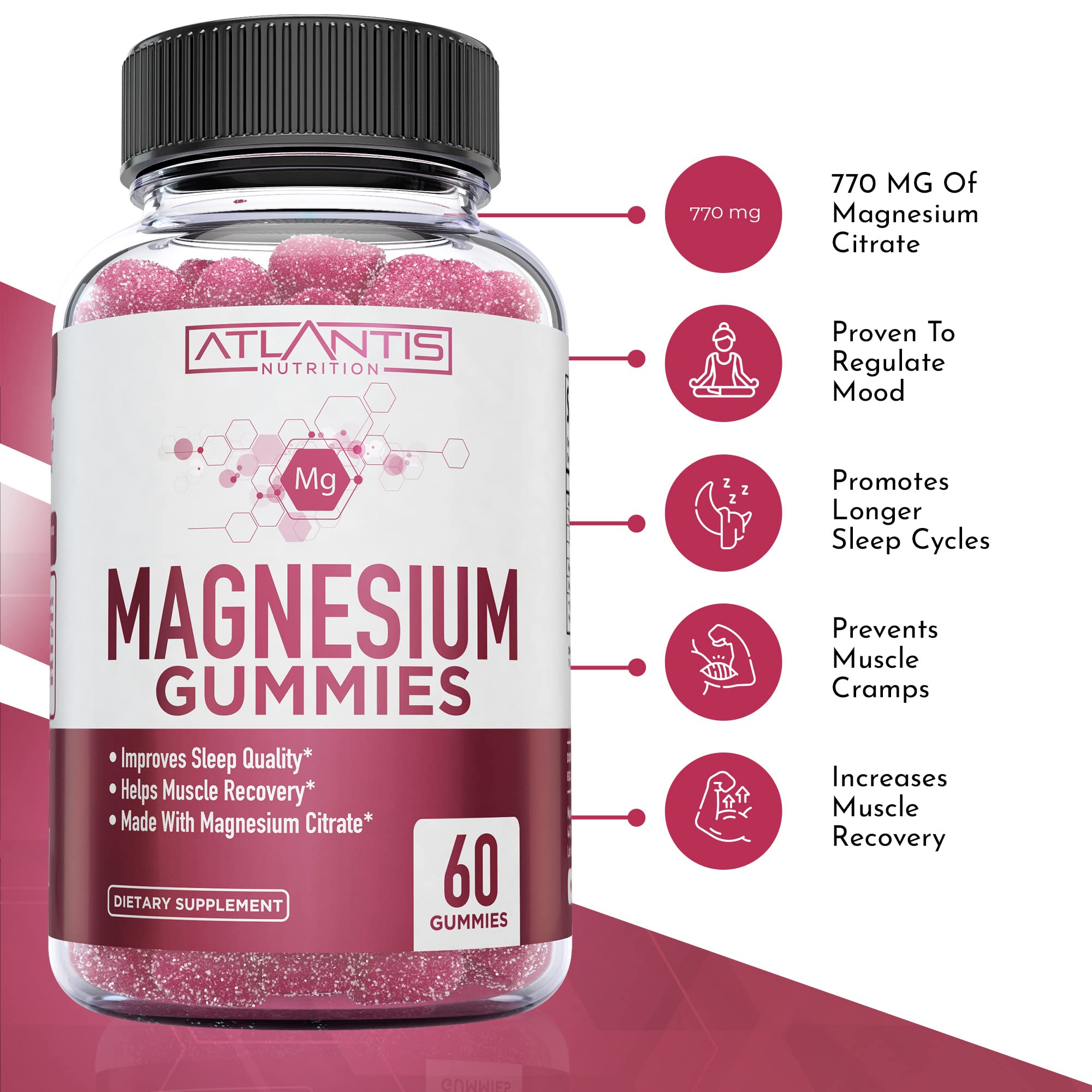Atlantis Nutrition Hormonal Balance Gummies for Women - PMS Relief with Ashwagandha & Magnesium - Stress Support & Mood Enhancer - Perfect for Daily Wellness & Menstrual Cycle Comfort