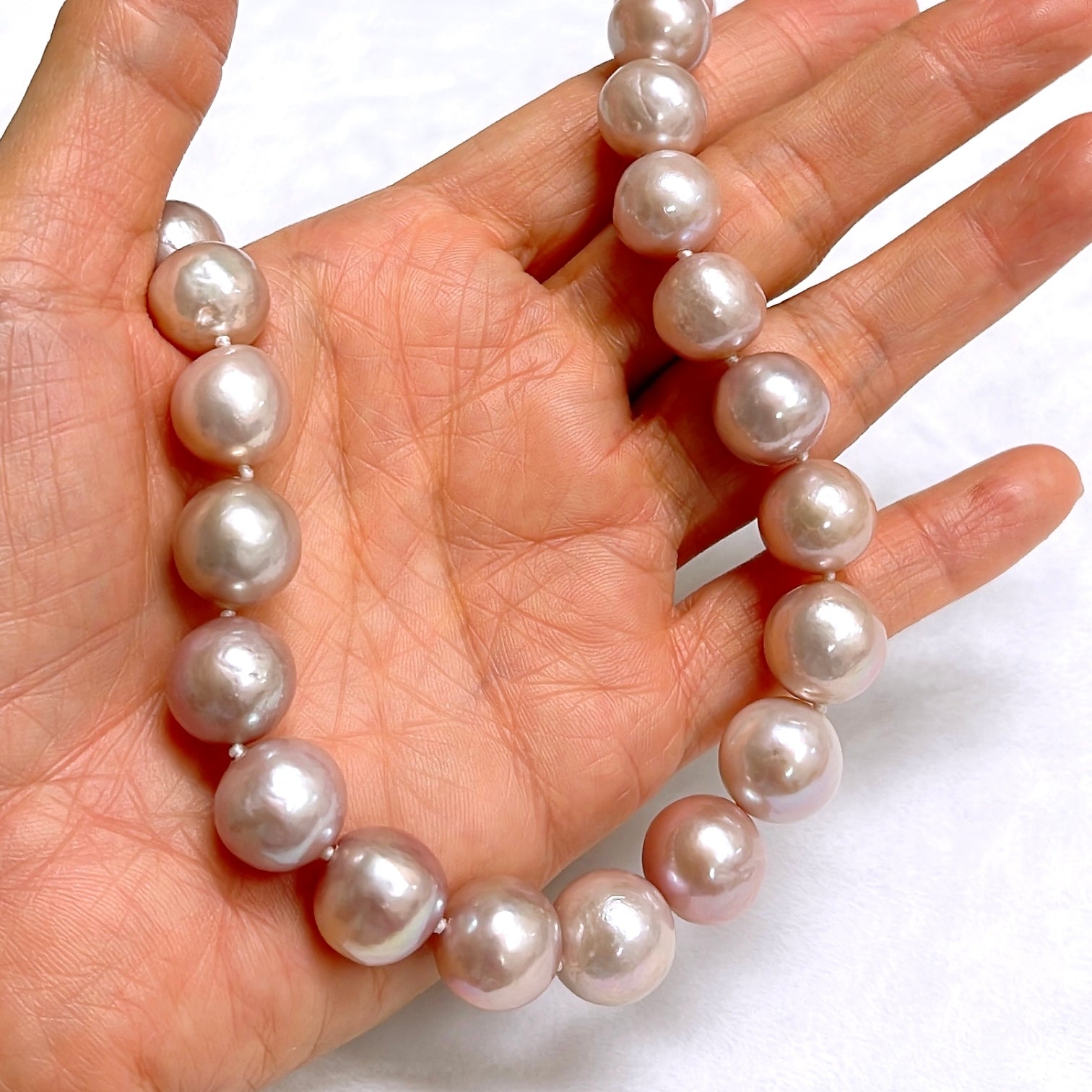 Pink Edison Pearls Strand Necklace for Women - Elegant Freshwater Pearl Jewelry Gift for Bridal, Wedding, Party & Special Occasions