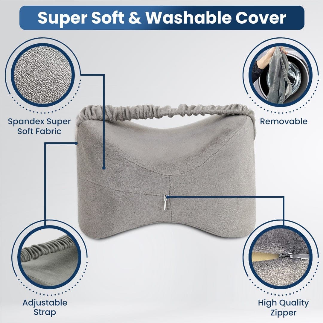 Dr Trust USA Knee Pillow Cushion for Side Sleepers & Back Pain Relief - Orthopedic Memory Foam Support for Legs, Hips & Spine Alignment - Perfect for Pregnancy, Sciatica & Post-Surgery Recovery