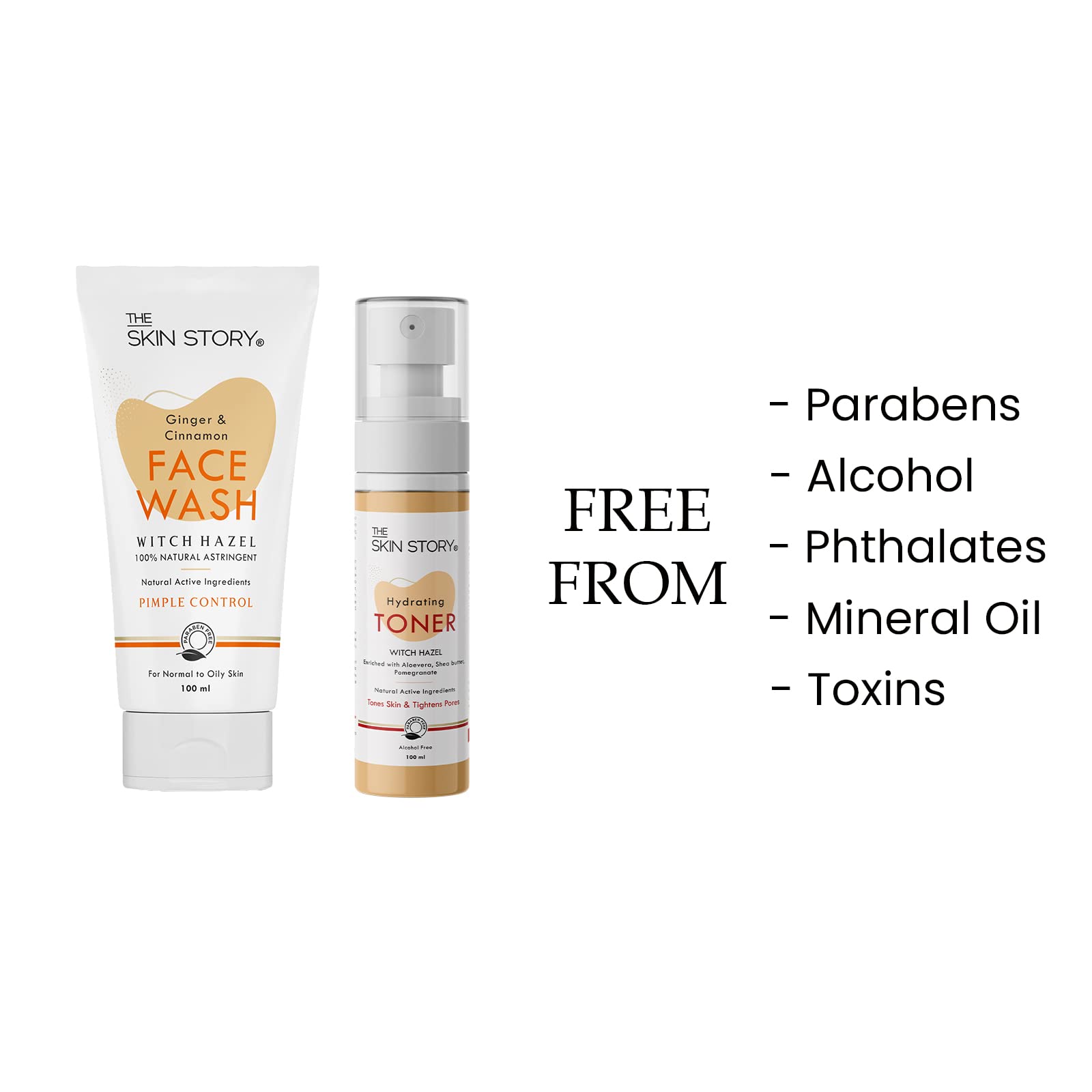 The Skin Story Pimple Care Duo - Acne Treatment Face Wash & Toner Set for Clear Skin | Daily Skincare Routine for Oily & Sensitive Skin