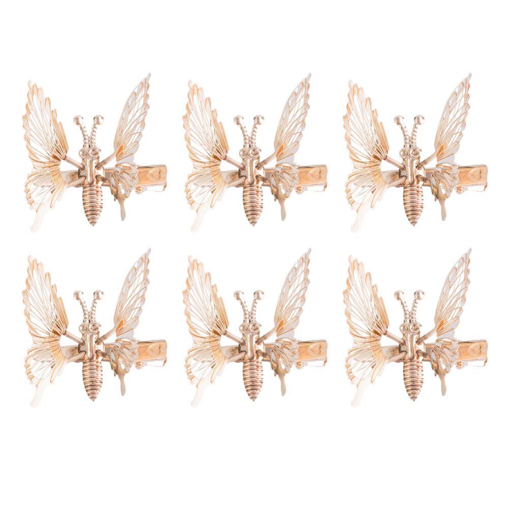 Amosfun 3-Piece Butterfly Hair Clips with Moving Crystal Rhinestones - Elegant French Side Hair Pins for Women, Perfect for Parties, Weddings and Daily Hair Accessories
