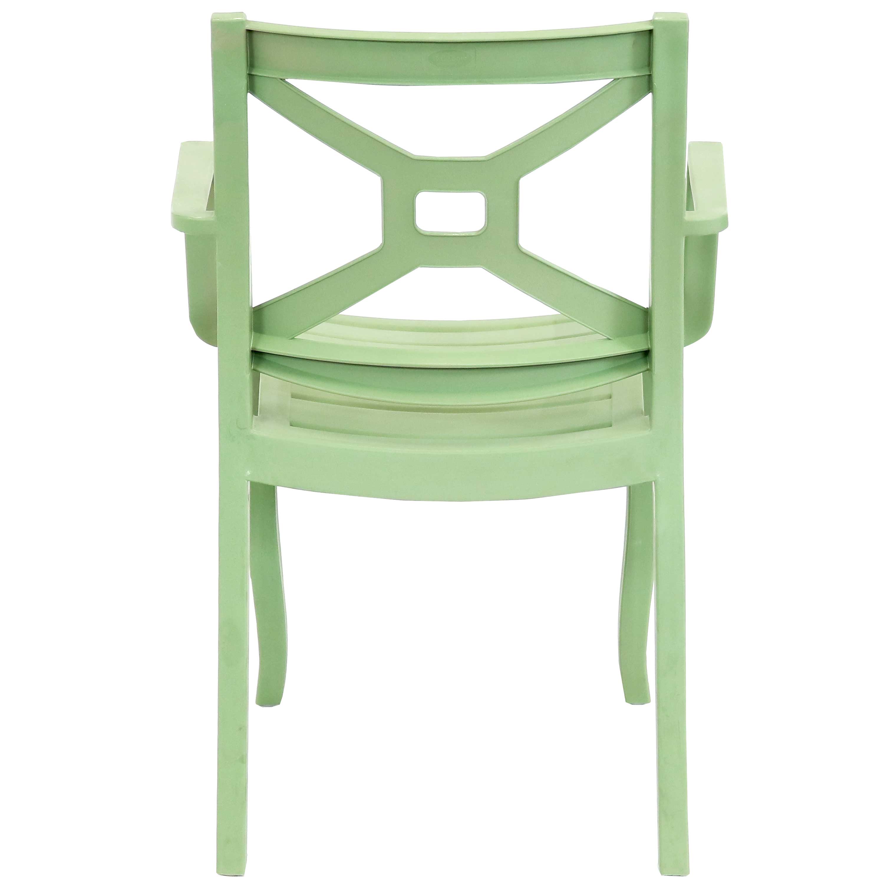 Sunnydaze Tristana Plastic Outdoor Dining Armchair - Weather-Resistant Patio Chair for Garden, Poolside & Backyard Dining - Comfortable & Durable Outdoor Seating