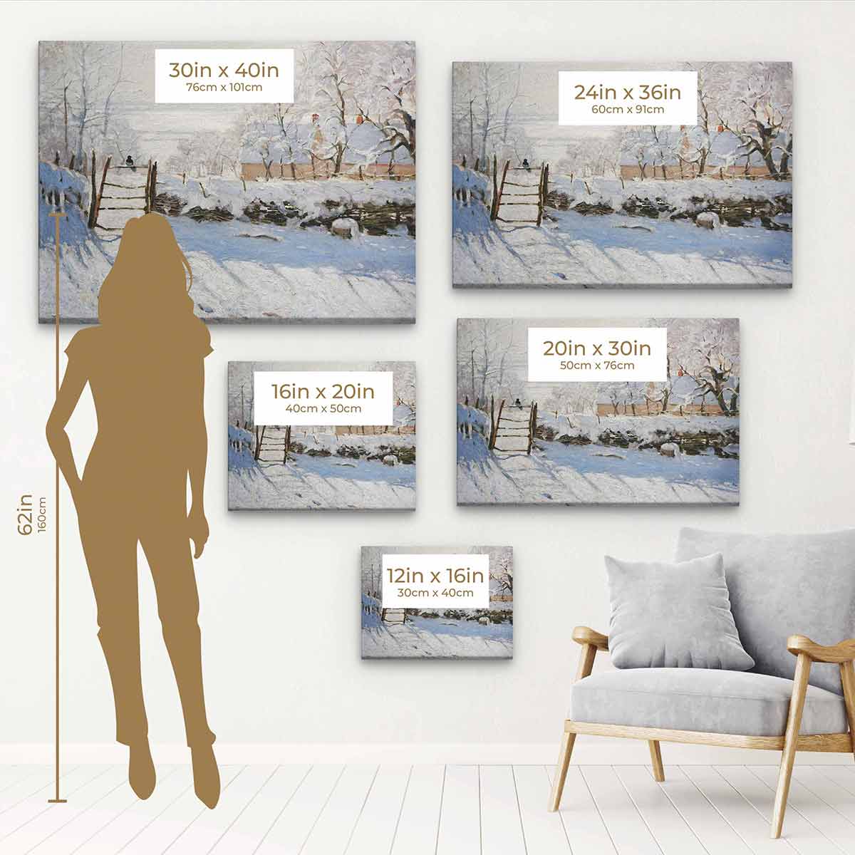 White Magpie Wall Art Canvas Print 6191 - Elegant Home Decor for Living Room, Bedroom & Office
